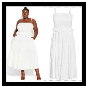 CITY CHIC White Midi Dress